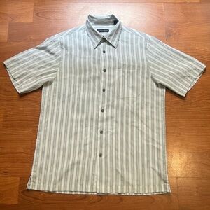 VIA EUROPA Mens casual stripped button down shirt